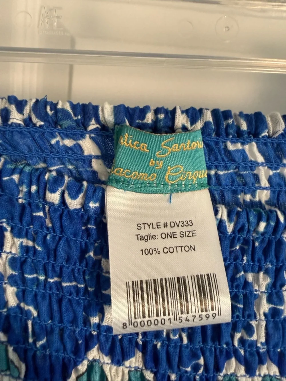 Antica Sartoria Positano Italy 2pc Top Skirt Set Blue Tassel Pom Pom OS